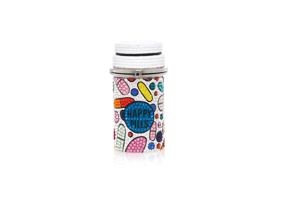 Prescription Bottle Pillbox Pill Popper crystal front view