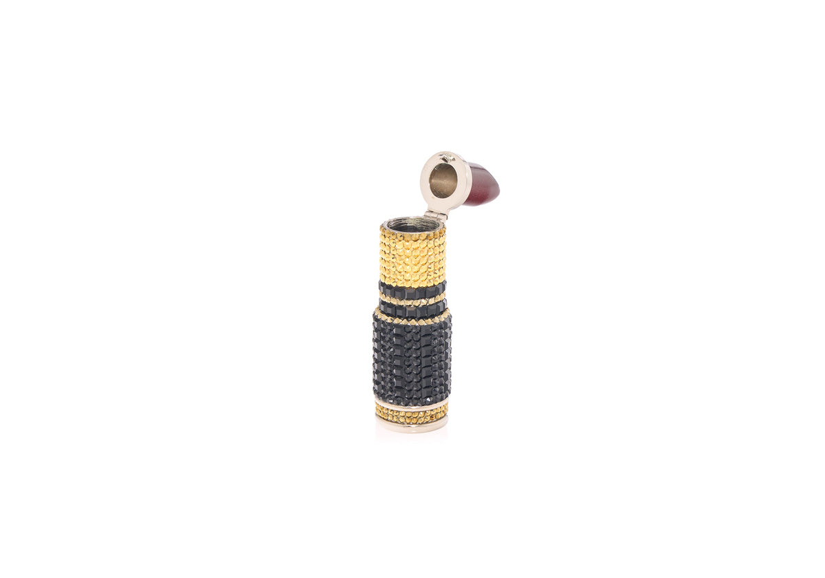 Lipstick Burgundy Glitter Pillbox