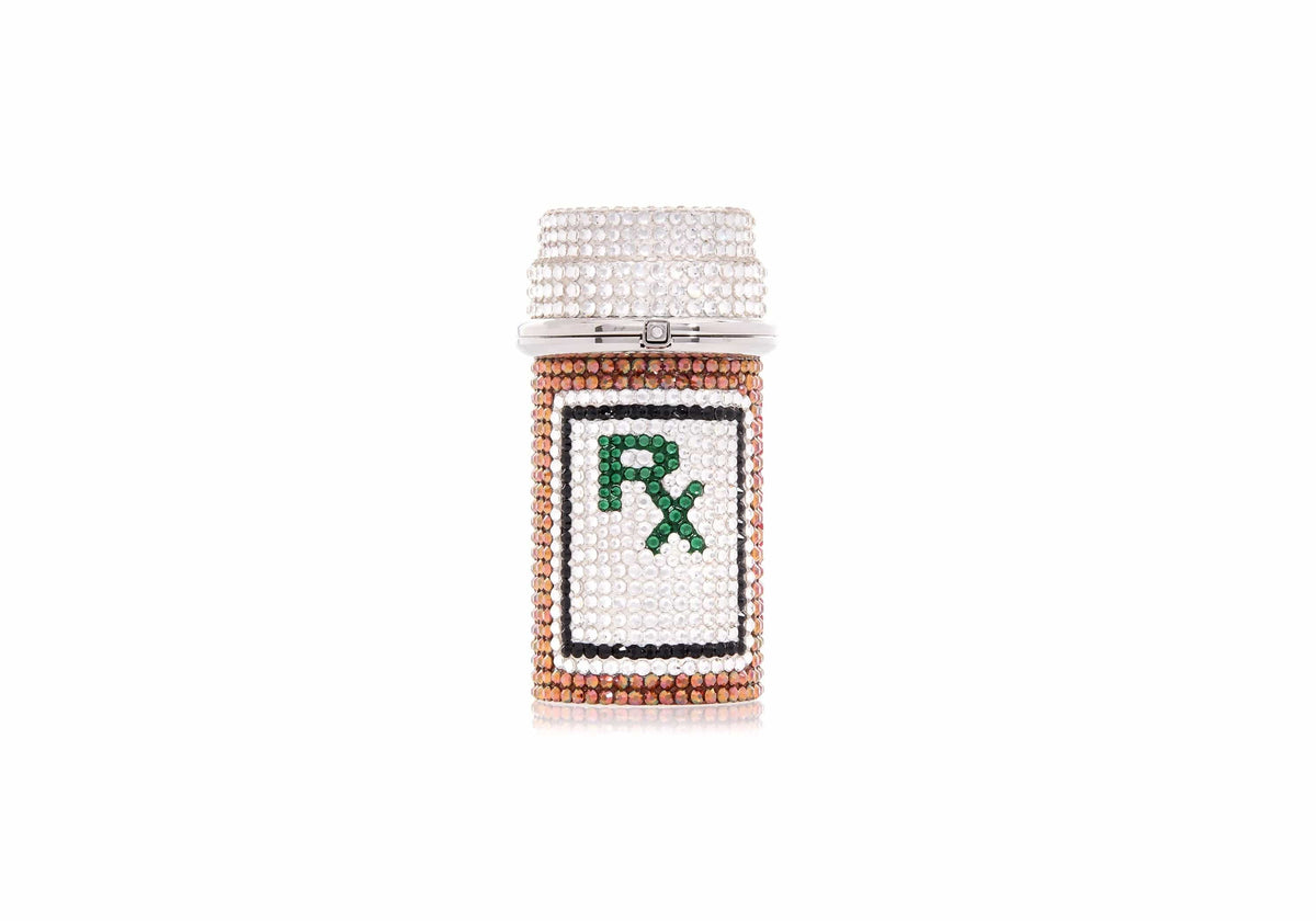 Prescription Bottle Pillbox RX crystal front view
