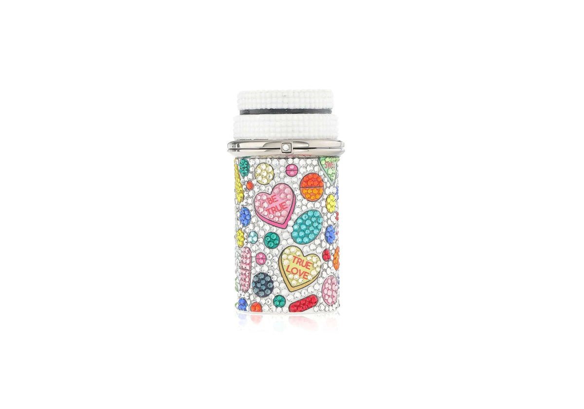 Prescription Bottle Pillbox Heart Pills crystal front view