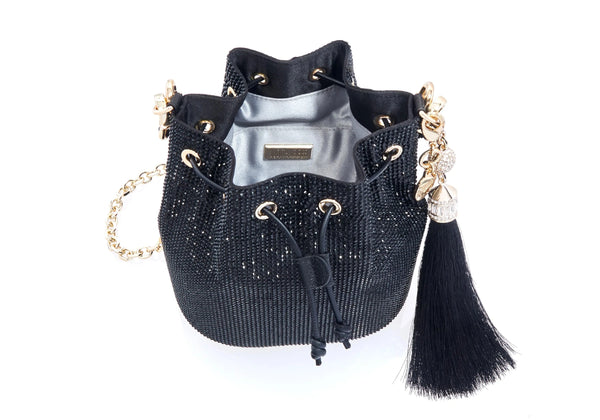 Judith Leiber ブラック パーティーバッグ Judith Leiber Black Crystal Perry Clutch