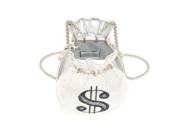 Money Bags Pouch Silver - Judith Leiber
