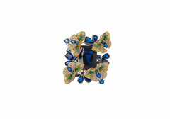 Butterfly Halo Ring Blue