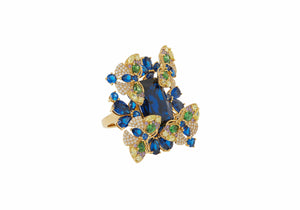 Butterfly Halo Ring Blue-2