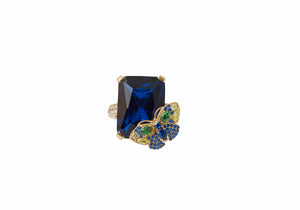 Butterfly Cocktail Ring Blue-1