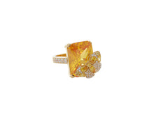 Butterfly Cocktail Ring Yellow