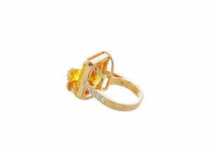 Butterfly Cocktail Ring Yellow-3