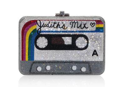 Bespoke Rainbow Mix Slim Slide crystal clutch lifestyle view