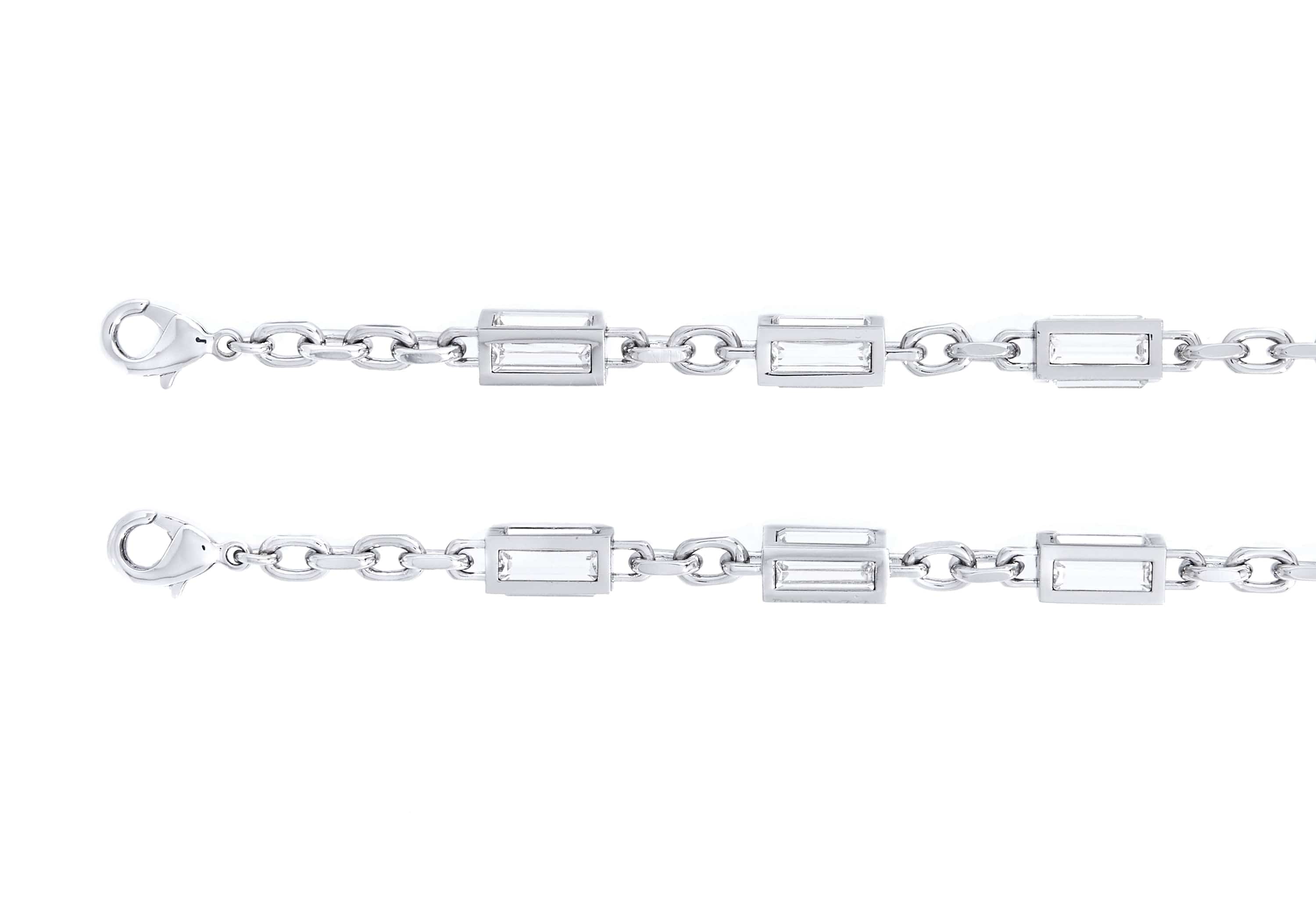 Crossbody Baguette Chain Silver