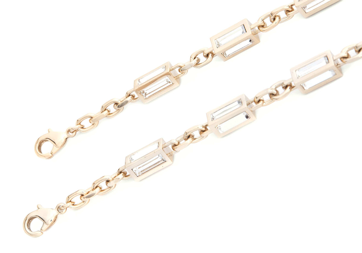 Baguette Crossbody Chain Champagne