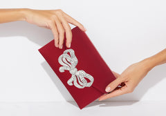 Satin Bow Envelope Red