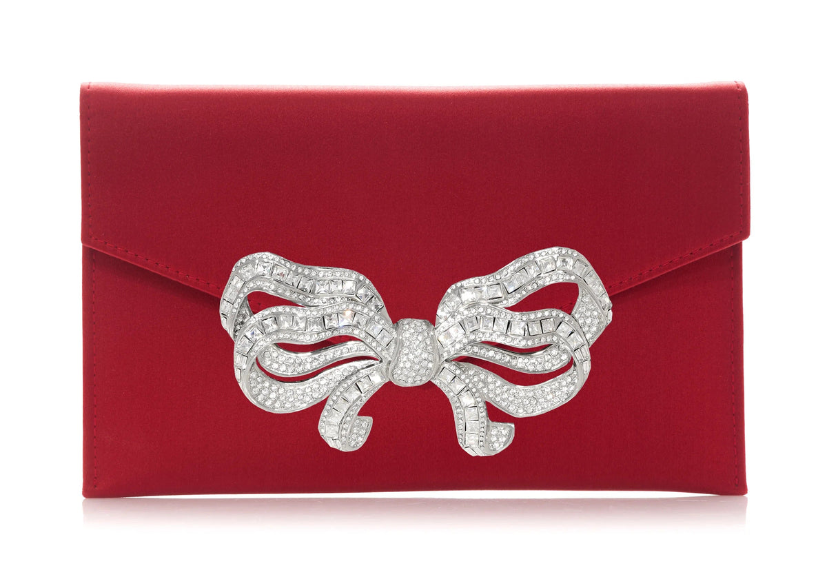 Satin Bow Envelope Red product render view