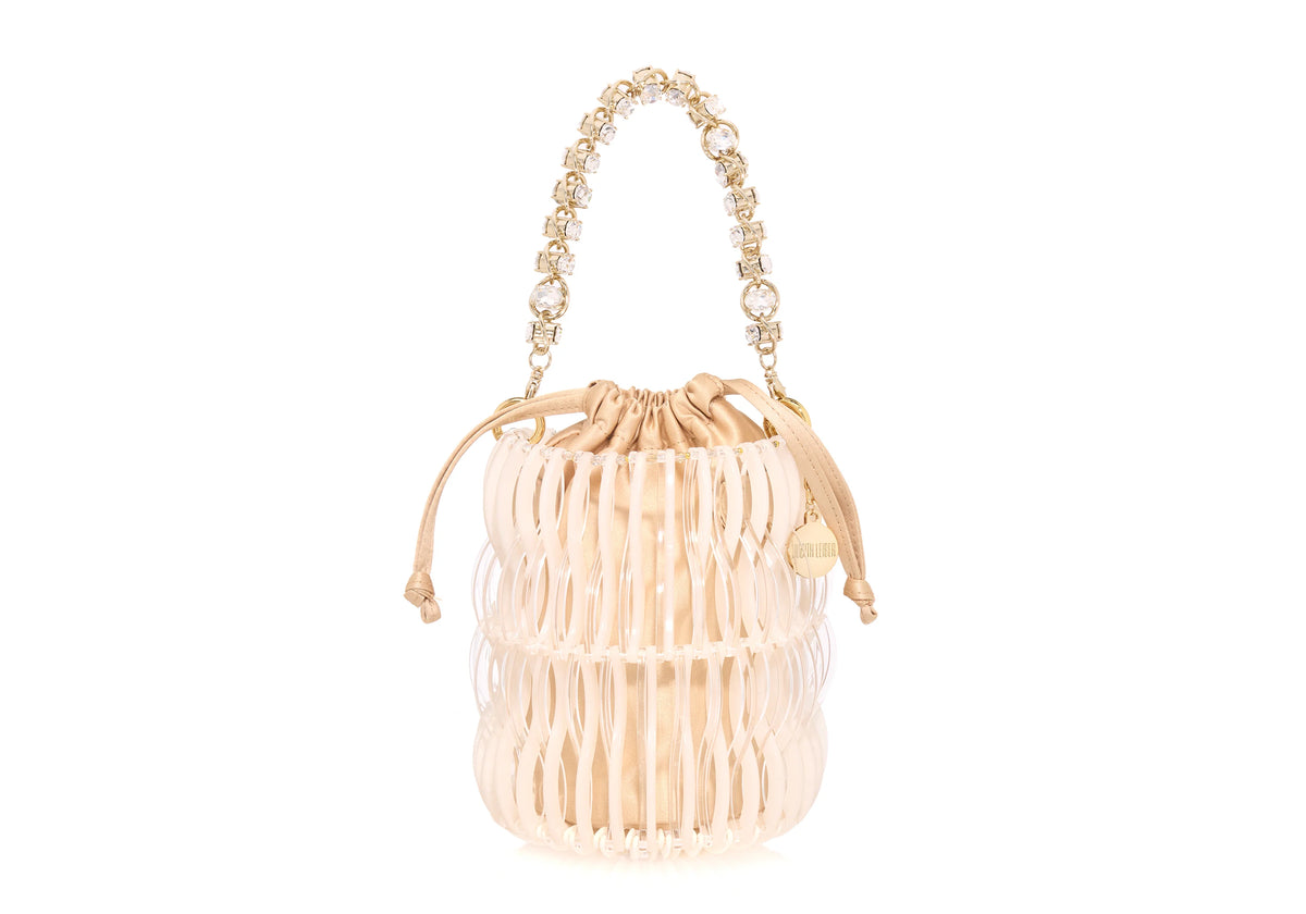 Harper Pearly pearl resin pouch angle view