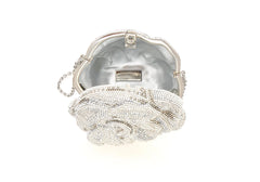 Rose Desiree Silver Clutch