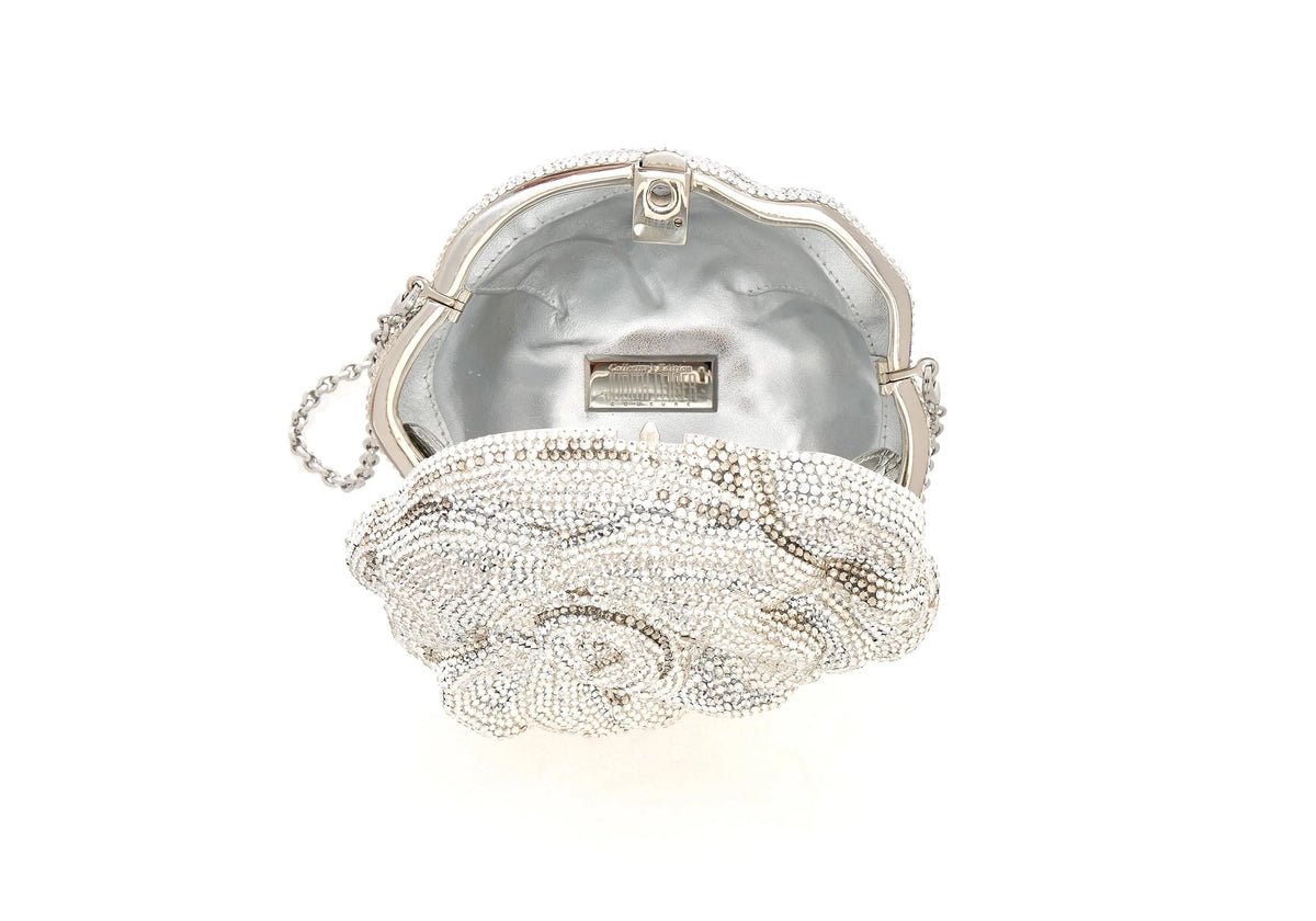 Rose Desiree Silver Clutch