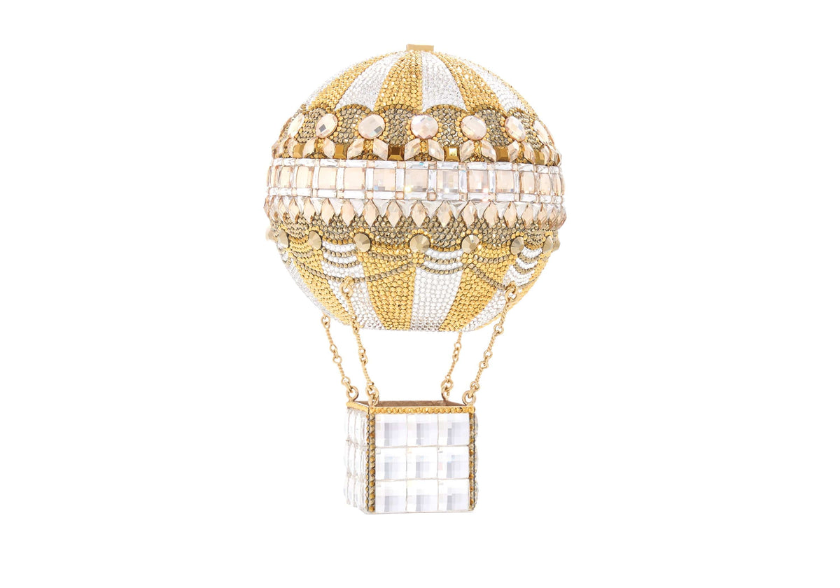 Hot Air Balloon Rozier Gold crystal clutch front view