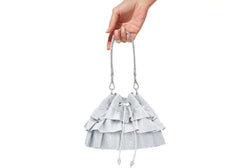 Ruffle Pouch Silver