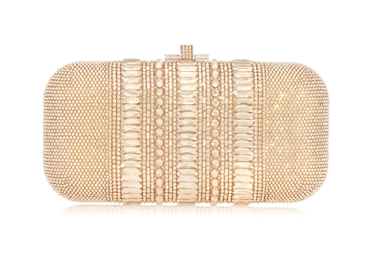 Long Slide Gems Prosecco crystal clutch front view