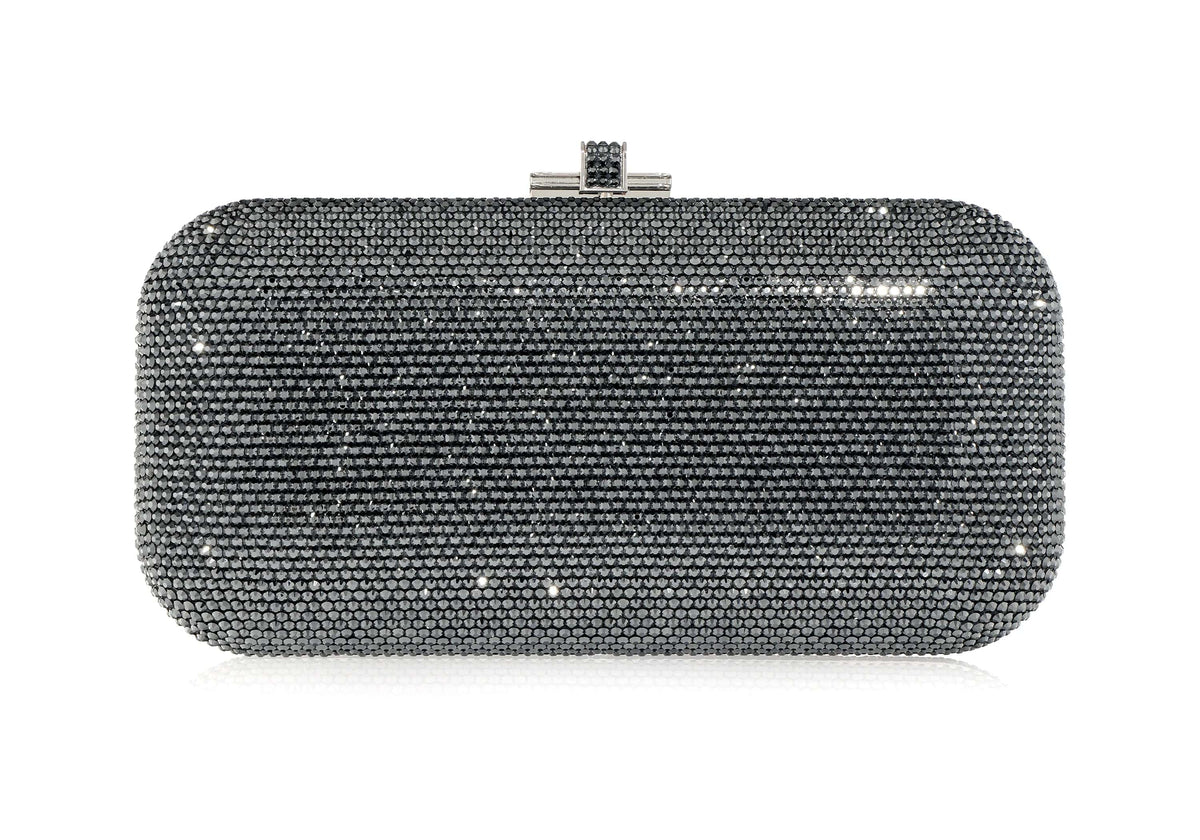 Long Slide Gray hematite crystal clutch front view