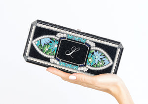 Slim Rectangle Lotus Gem Monogram-2