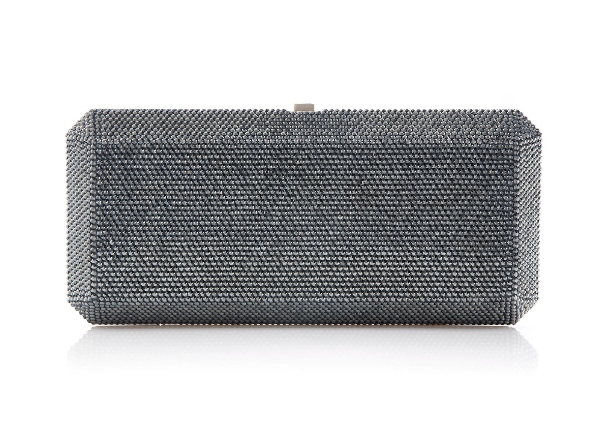 Slim Rectangle Gray hematite crystal clutch alternate front view