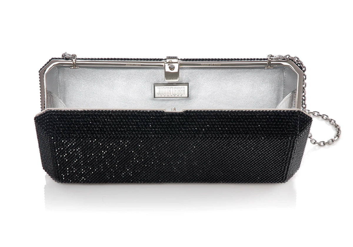 Judith Leiber Black Slim Rectangle Clutch Judith Leiber Black Slim Rectangle Clutch