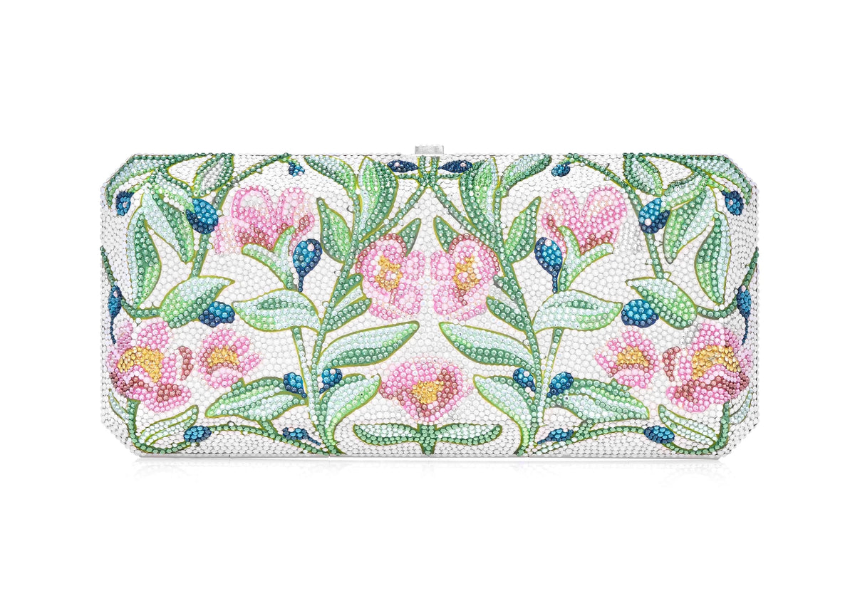 Slim Rectangle Flowery Dale crystal clutch alternate front view