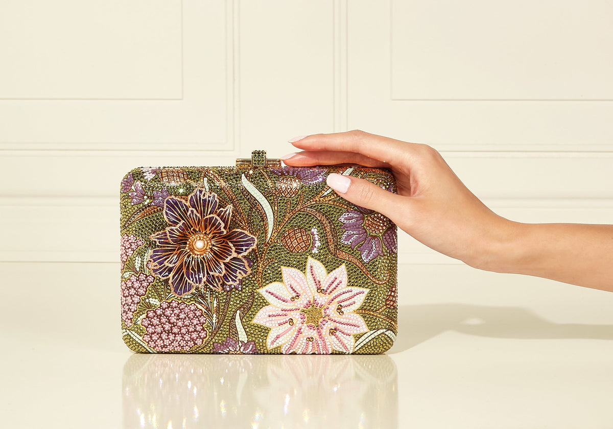 Slim Slide Dancing Floral Clutch