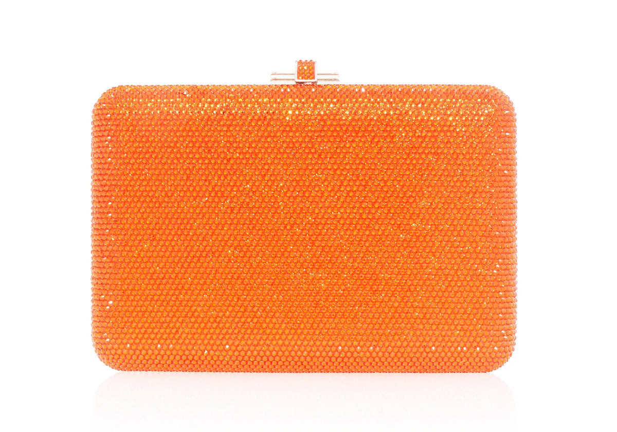 Slim Slide Orange crystal clutch lifestyle view