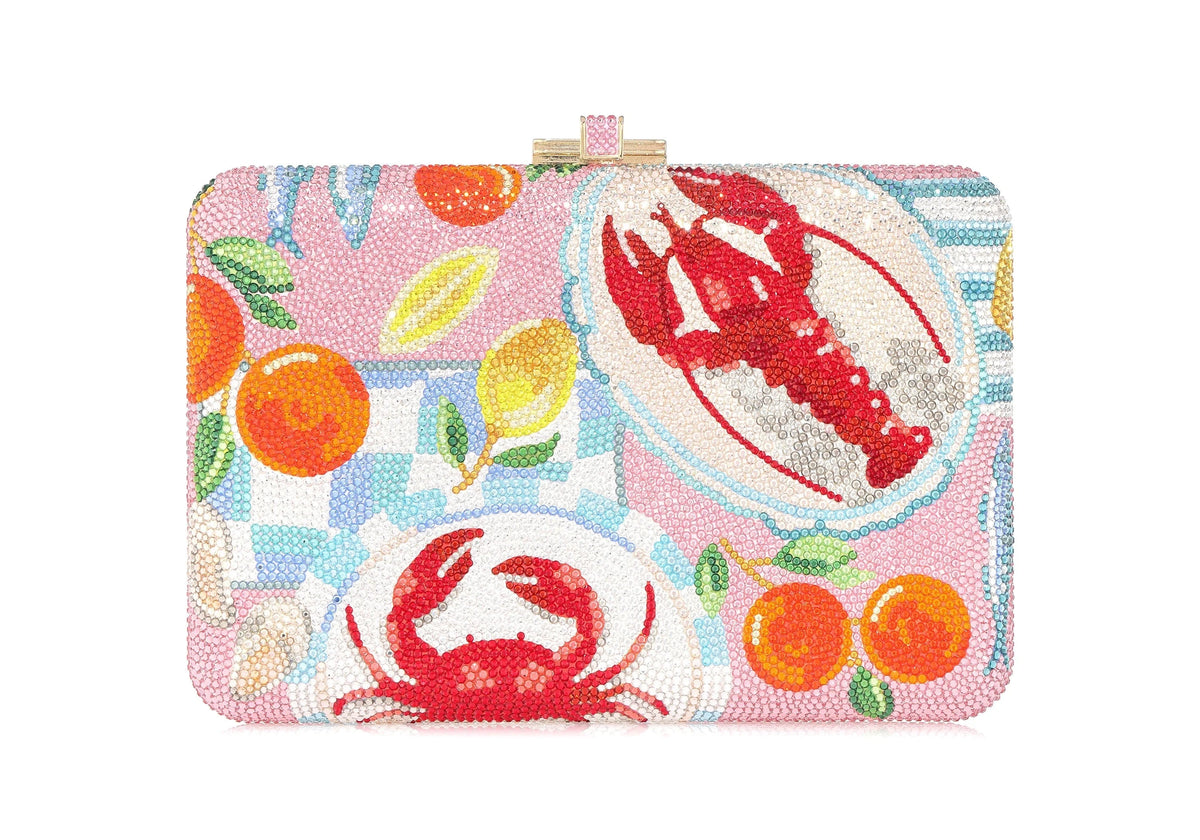 Slim Slide Amalfi crystal clutch front view
