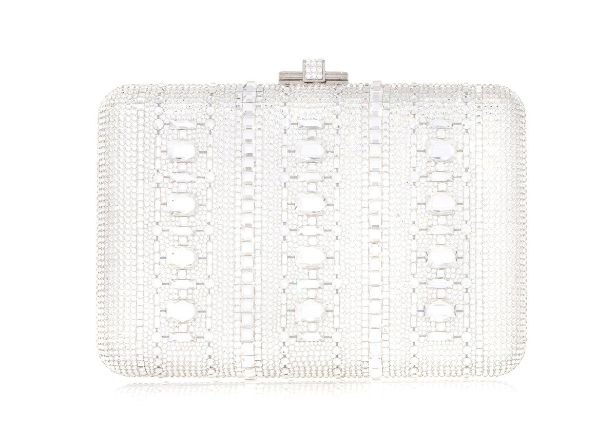 Slim Slide Radiant Jewel rhine crystal clutch front view