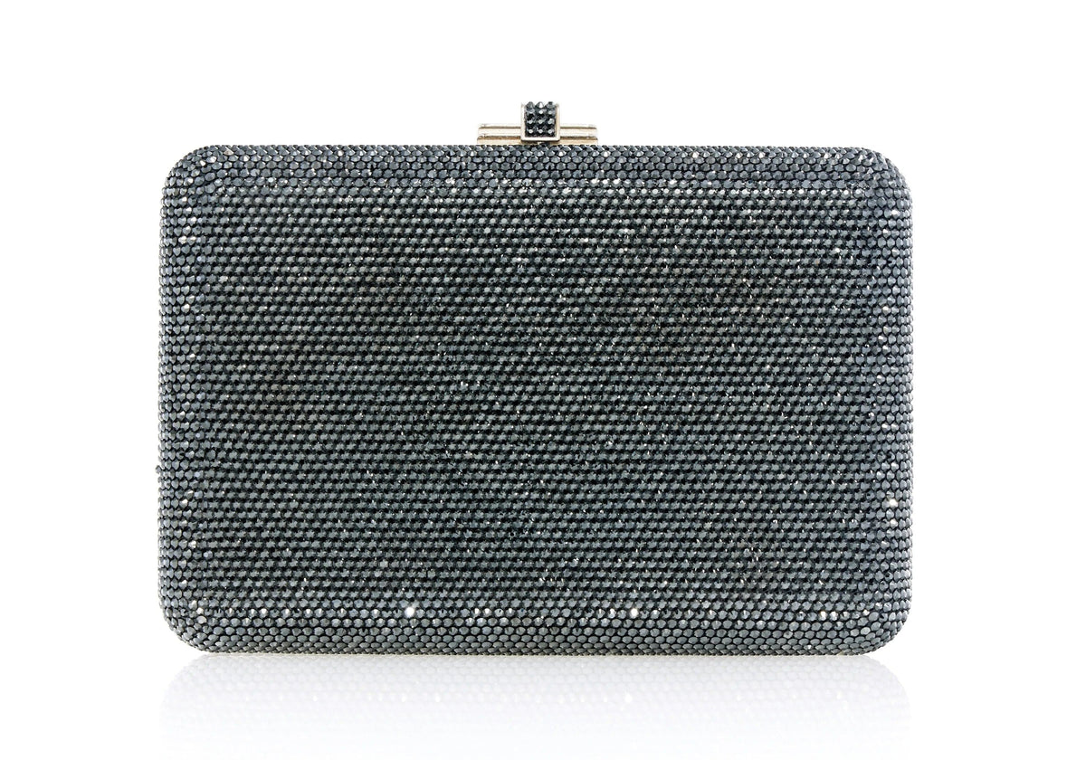 Slim Slide Gray hematite crystal clutch front view
