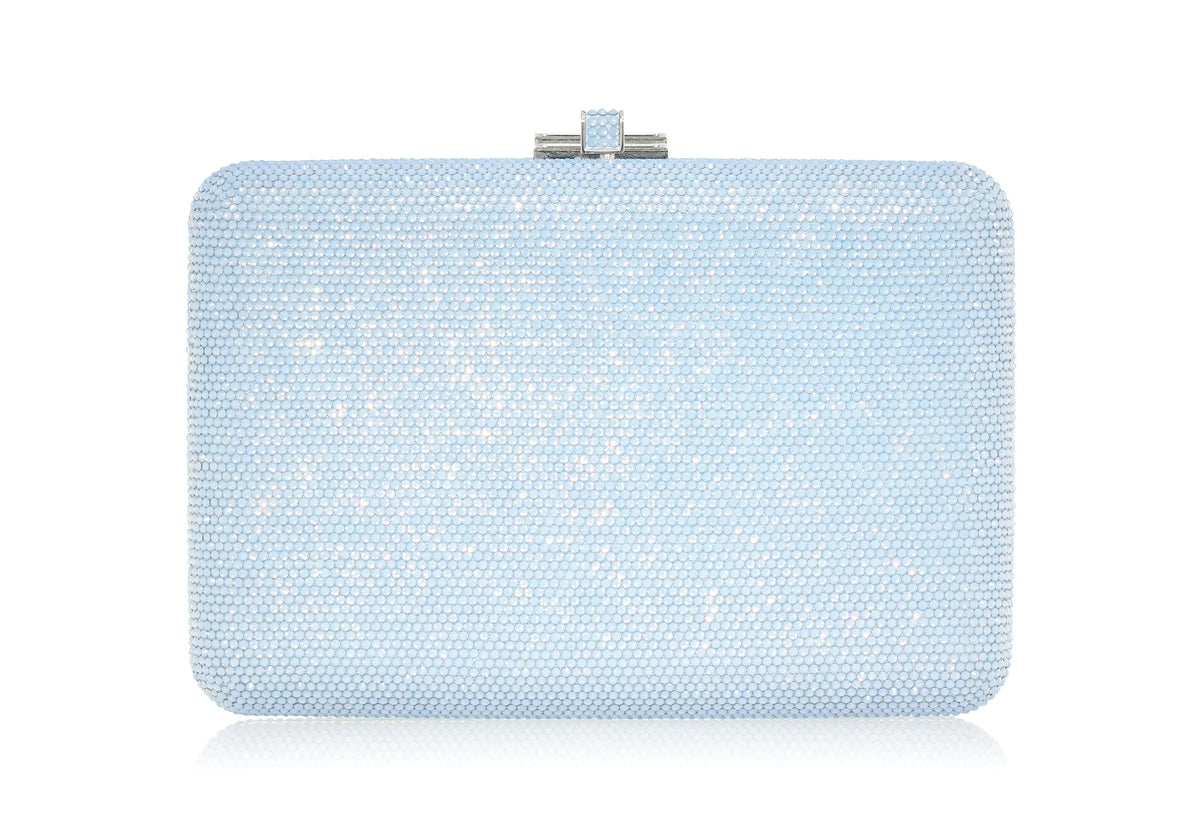 Slim Slide Blue Opal sapphire crystal clutch front view
