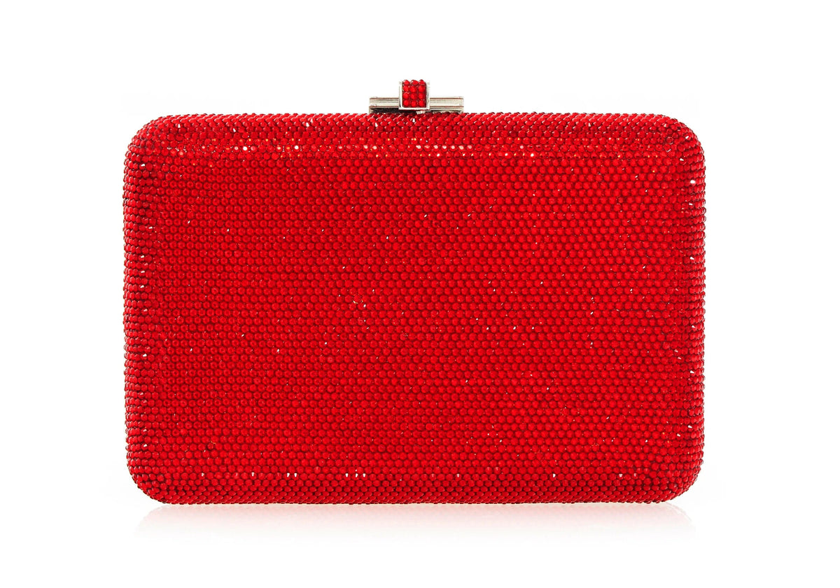 Slim Slide Red siam crystal clutch front view