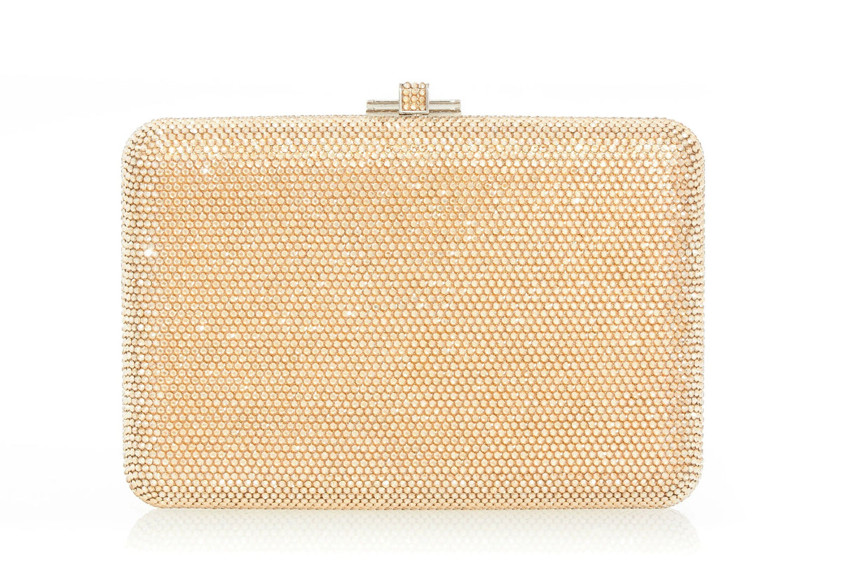 Slim Slide Champagne prosecco crystal clutch front view