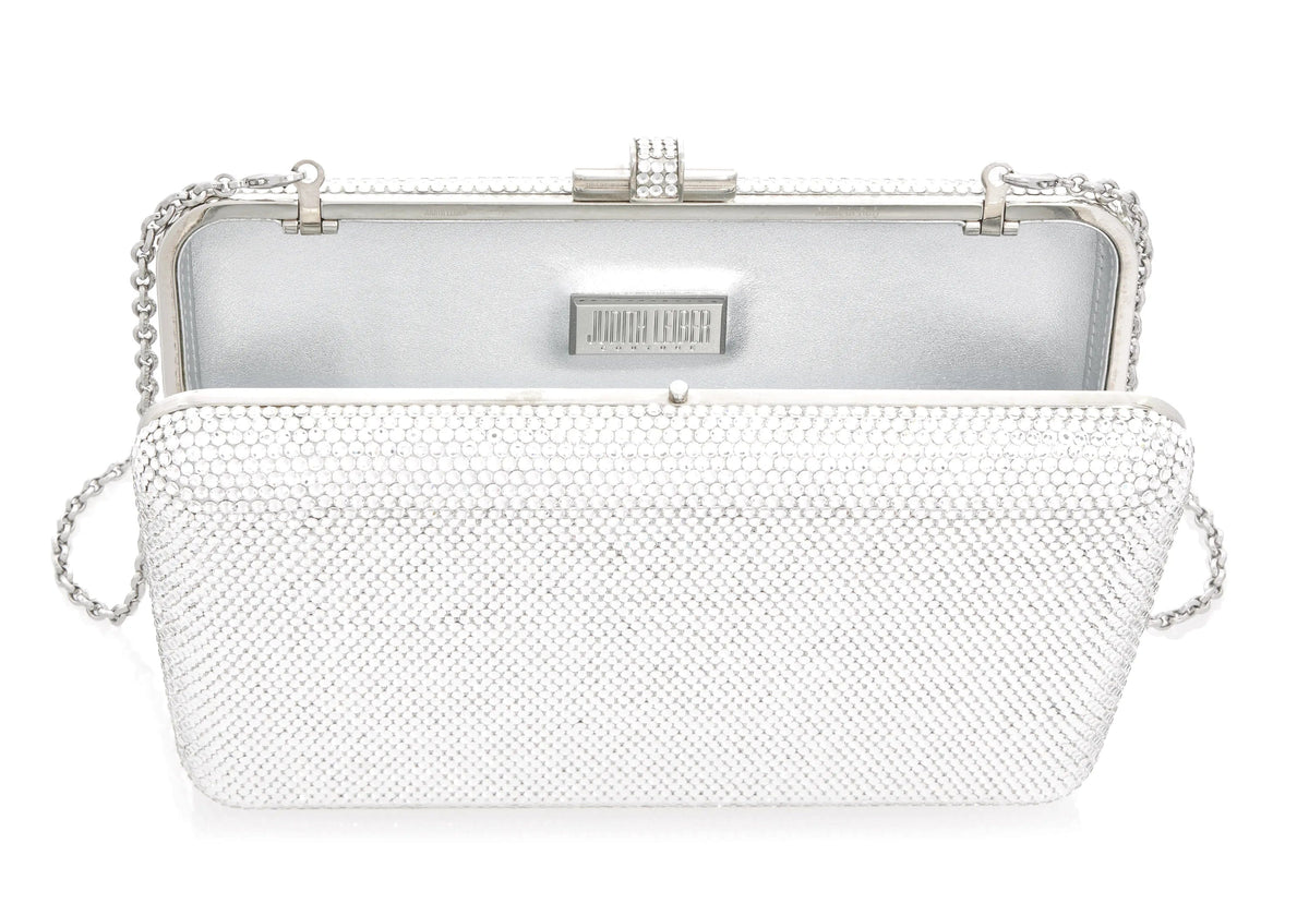 Judith Leiber Slim Slide Silver Clutch Judith Leiber Slim Slide Silver Clutch