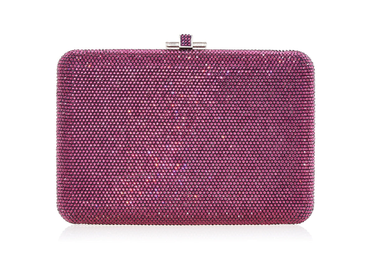 Slim Slide Amethyst crystal clutch front view
