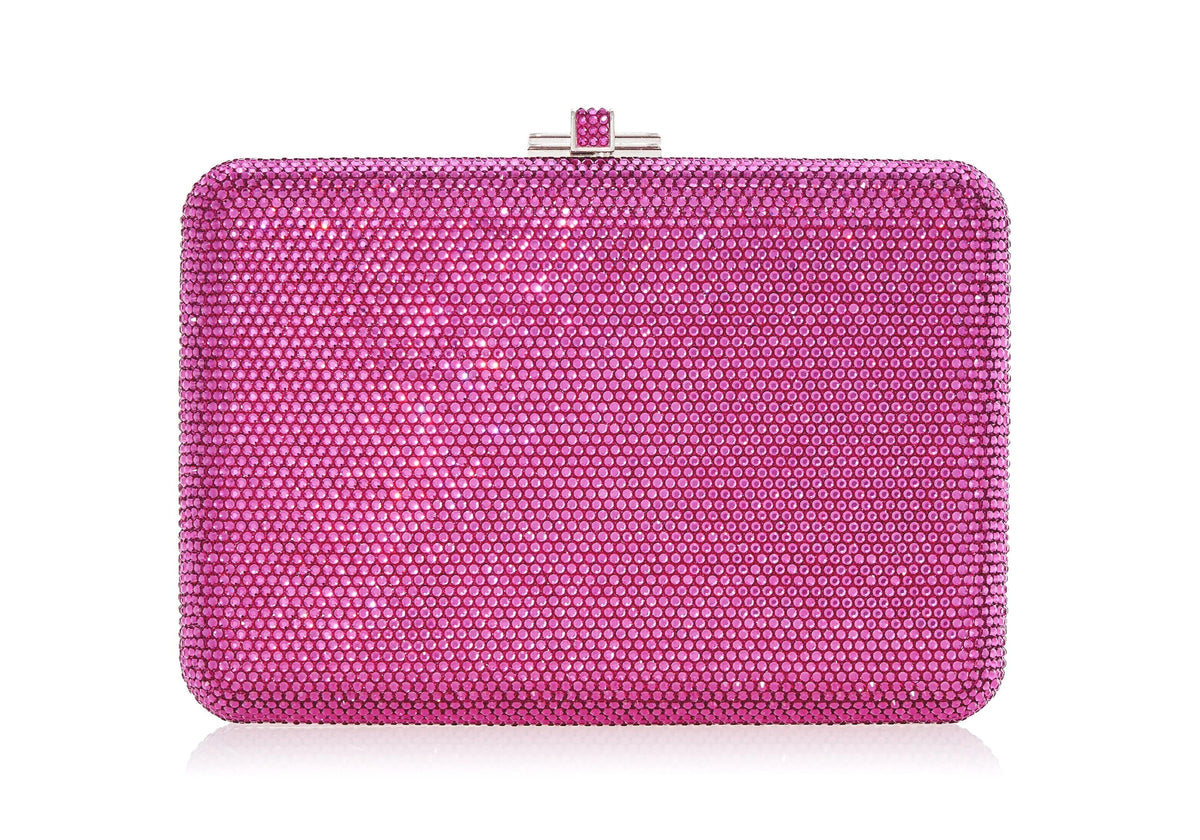 Slim Slide Fuchsia crystal clutch front view