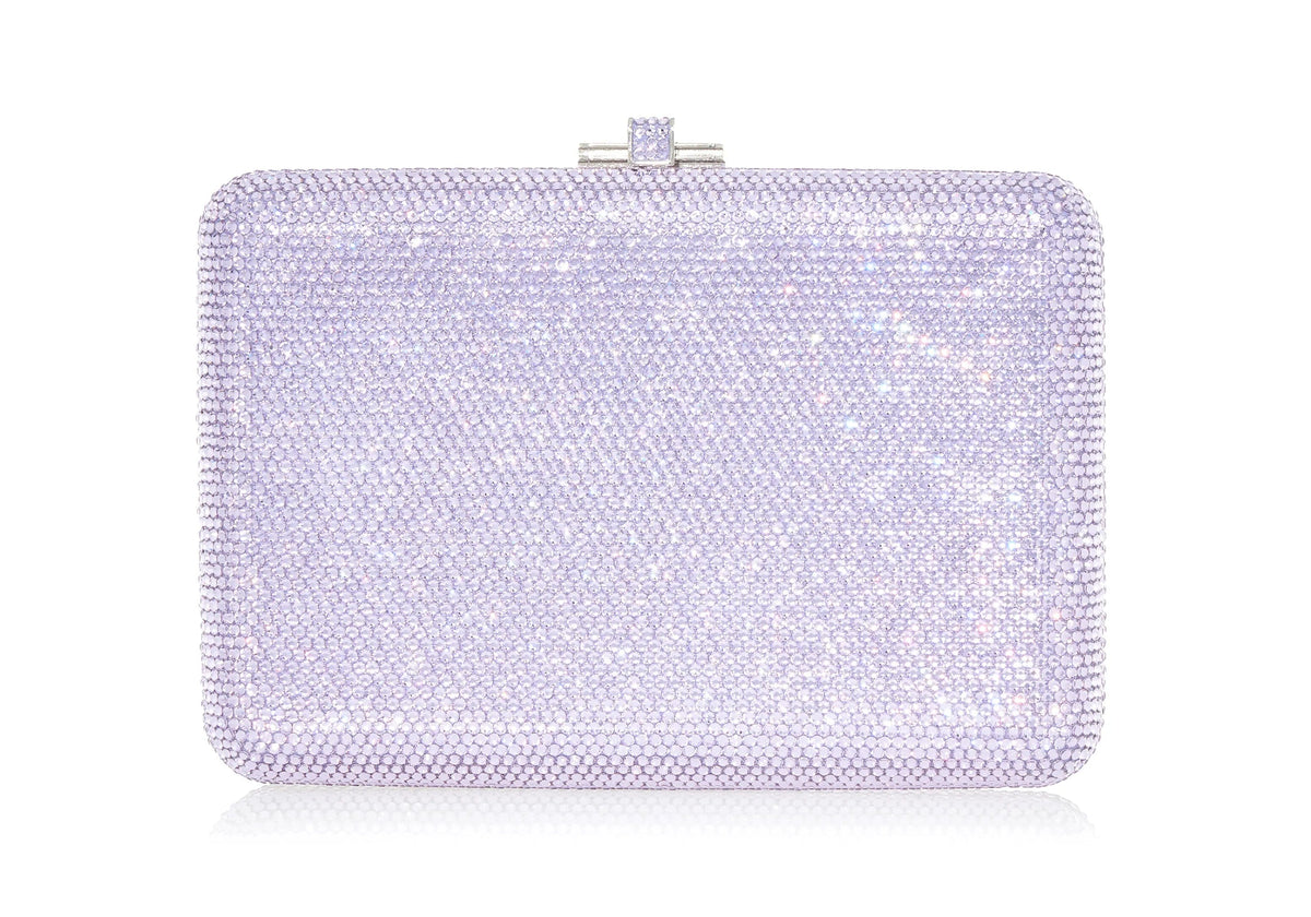 Slim Slide Violet crystal clutch front view