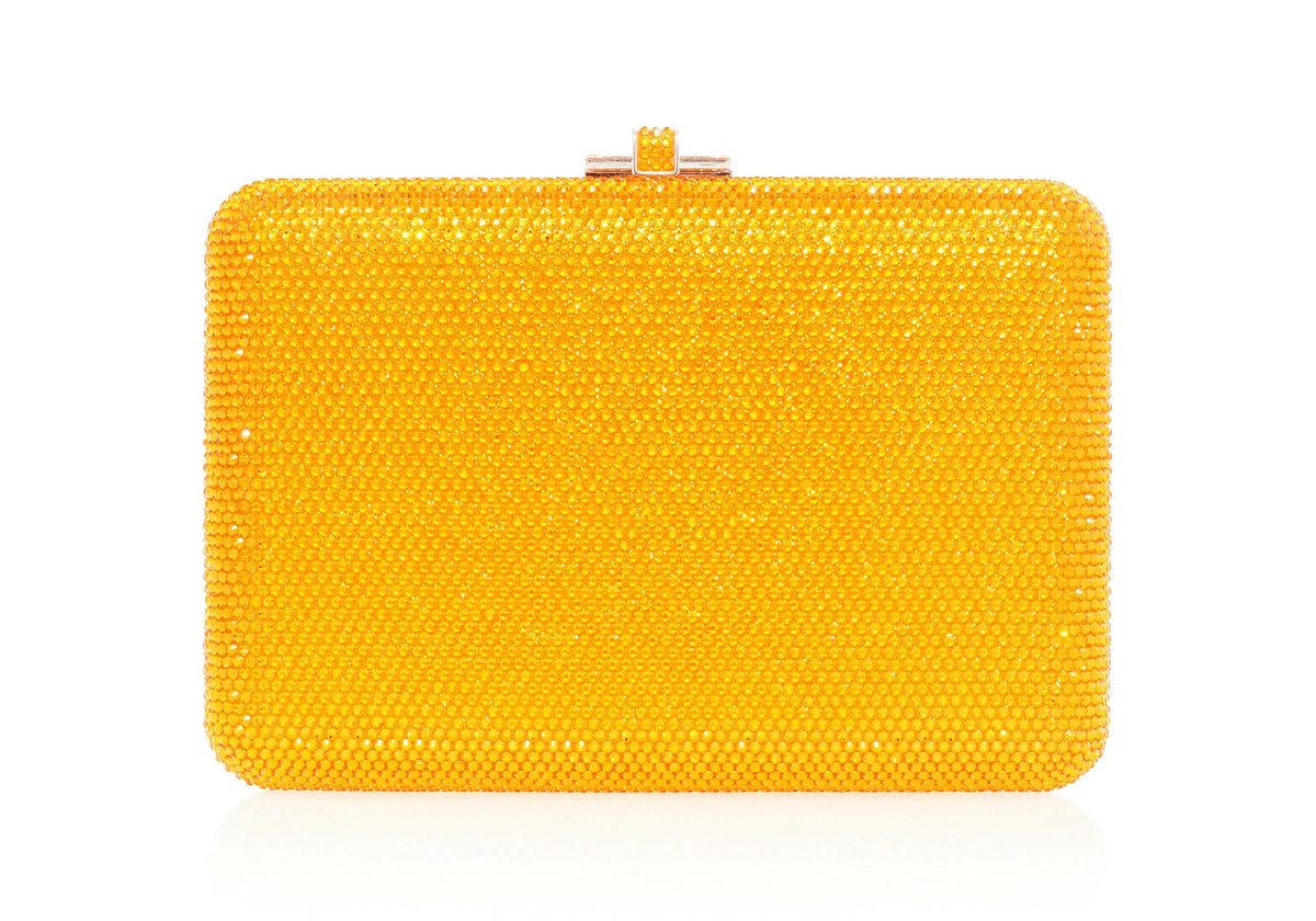 Slim Slide Marigold crystal clutch alternate front view