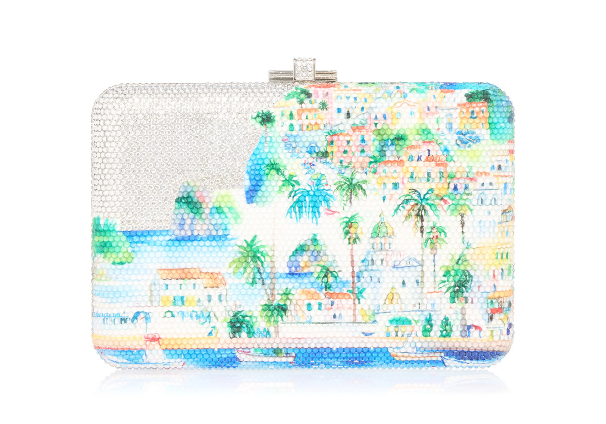 Slim Slide Costa crystal clutch front view