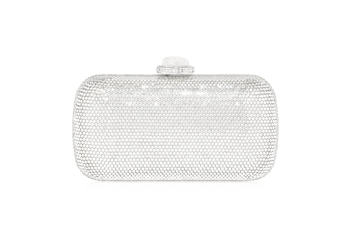 Soap Dish Fullbead Silver rhine crystal clutch front view