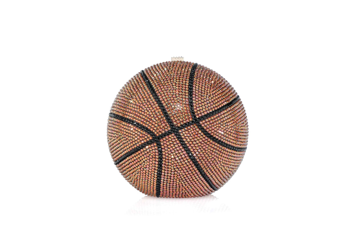 Basketball orange crystal clutch front view