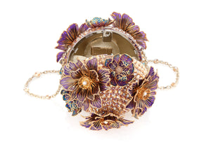 Sphere Glass Flowers Champagne-3