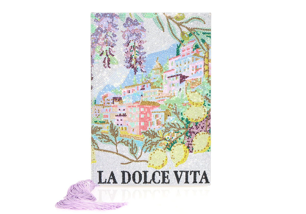 Storybook La Dolce Vita crystal clutch lifestyle view