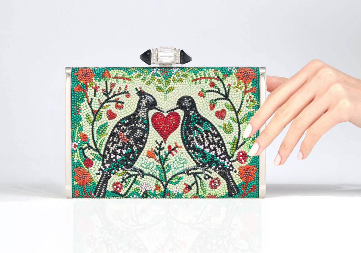 Tall Slender Rectangle Midnight Raven - Judith Leiber