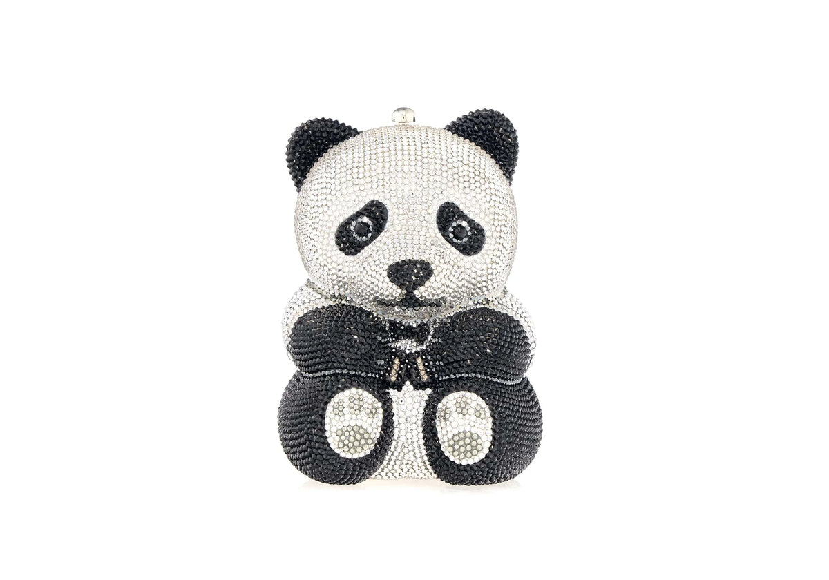 Teddy Bear Ling crystal clutch front view