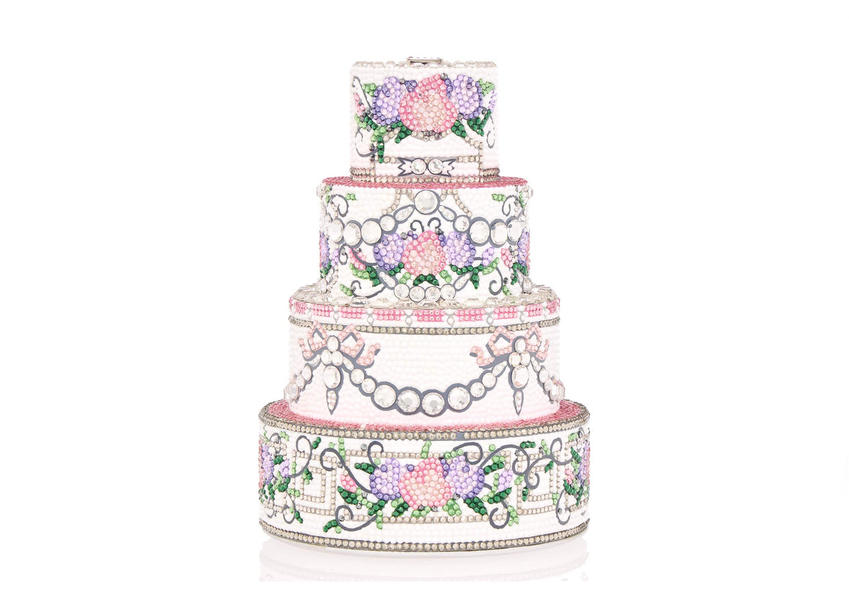 Tiered Cake Tie The Knot crystal clutch front view