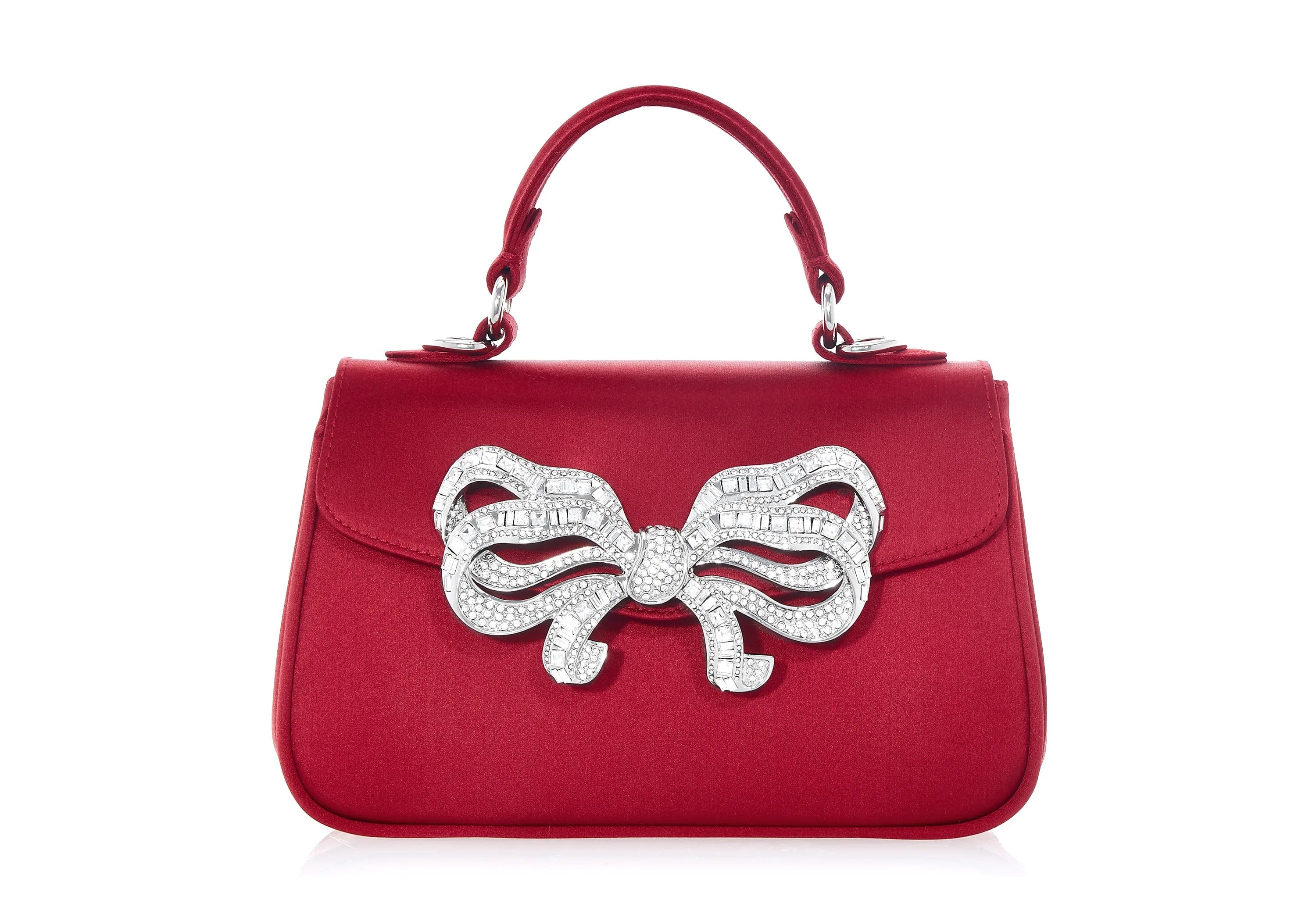 Judith Leiber Crimson Satin Bow Top Handle Judith Leiber Crimson Satin Bow Top Handle