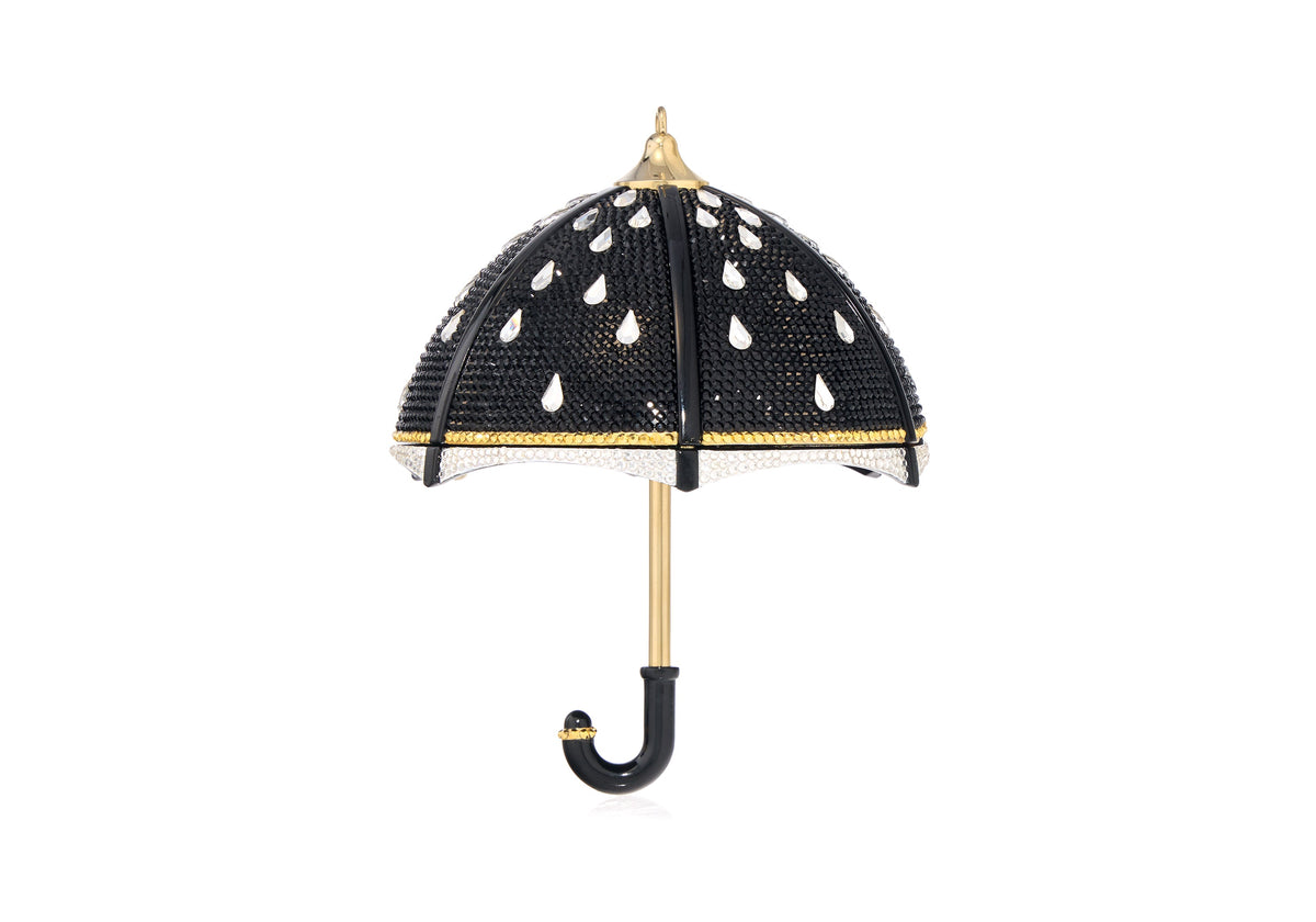 Umbrella Stormy jet enamel crystal clutch alternate front view